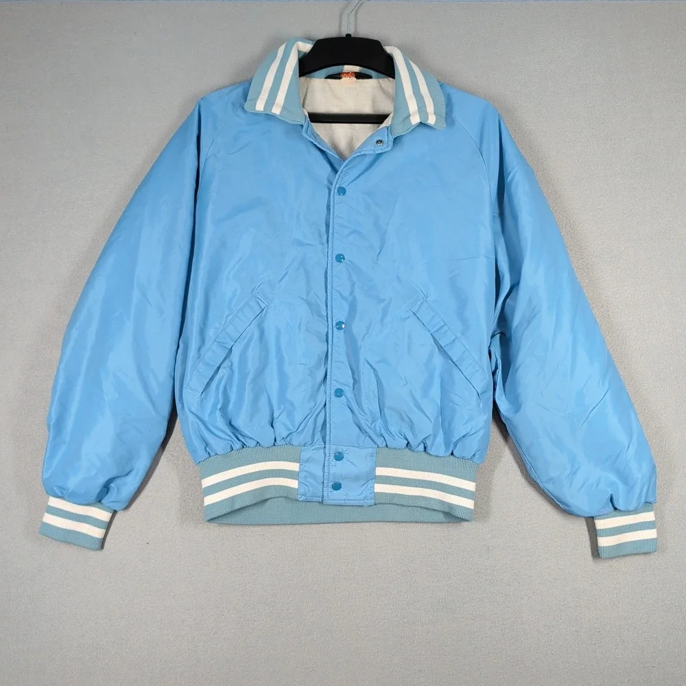 Vintage Pla-Jac Dunbrooke Varsity Jacket Mens XL Blue Made in USA - Picture 1 of 11